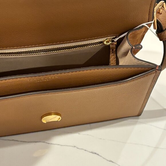 Tory Burch Miller Pebbled Leather Shoulder Bag in Forest Brown  NEW - Picture 10 of 11